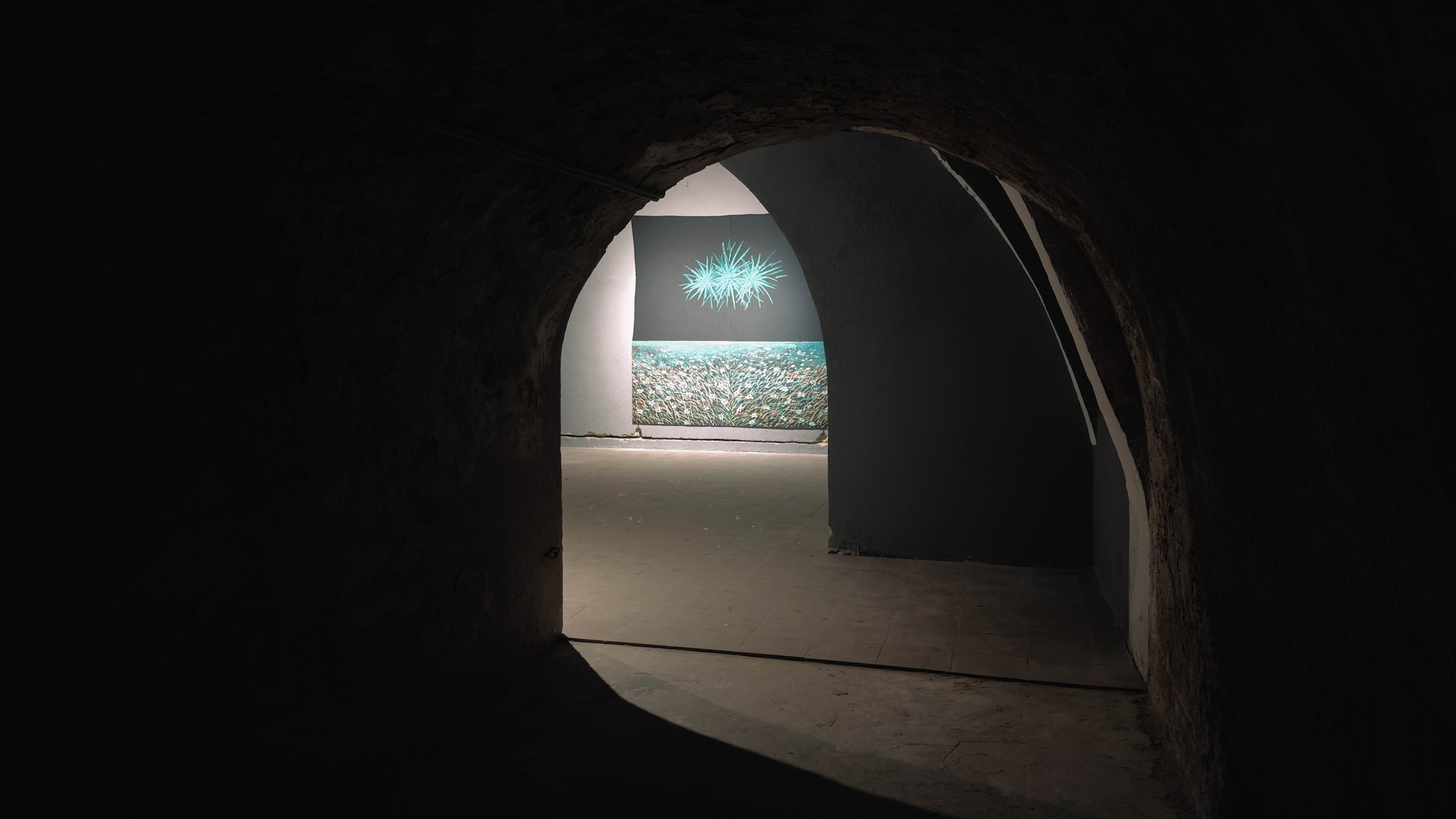Passage between exhibition rooms