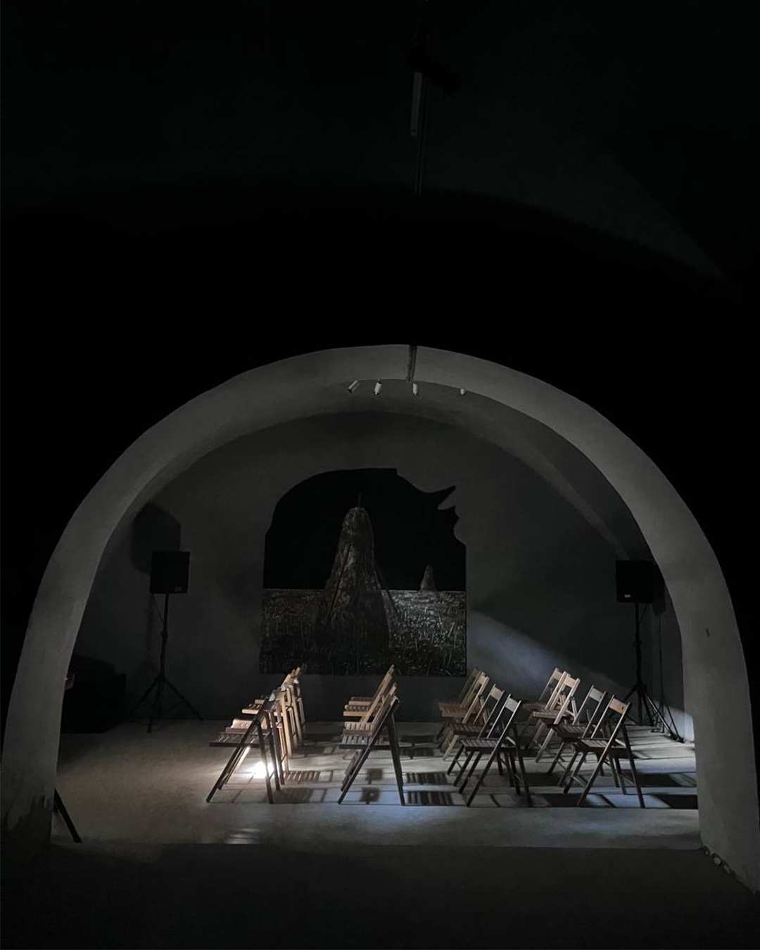 Installation in the museum’s vaulted space