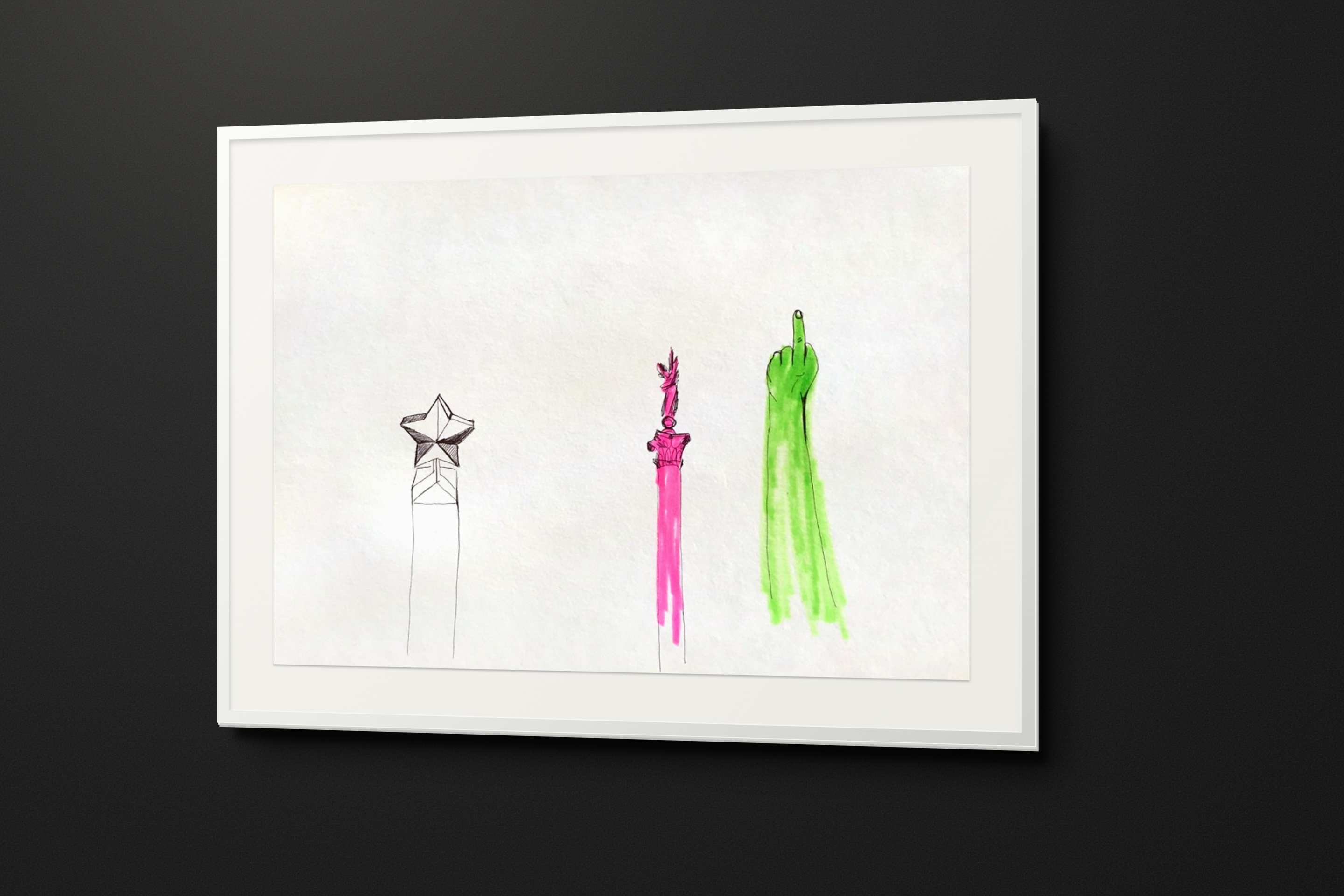 Drawings by Andrii Siguntsov in white frames (4/10)