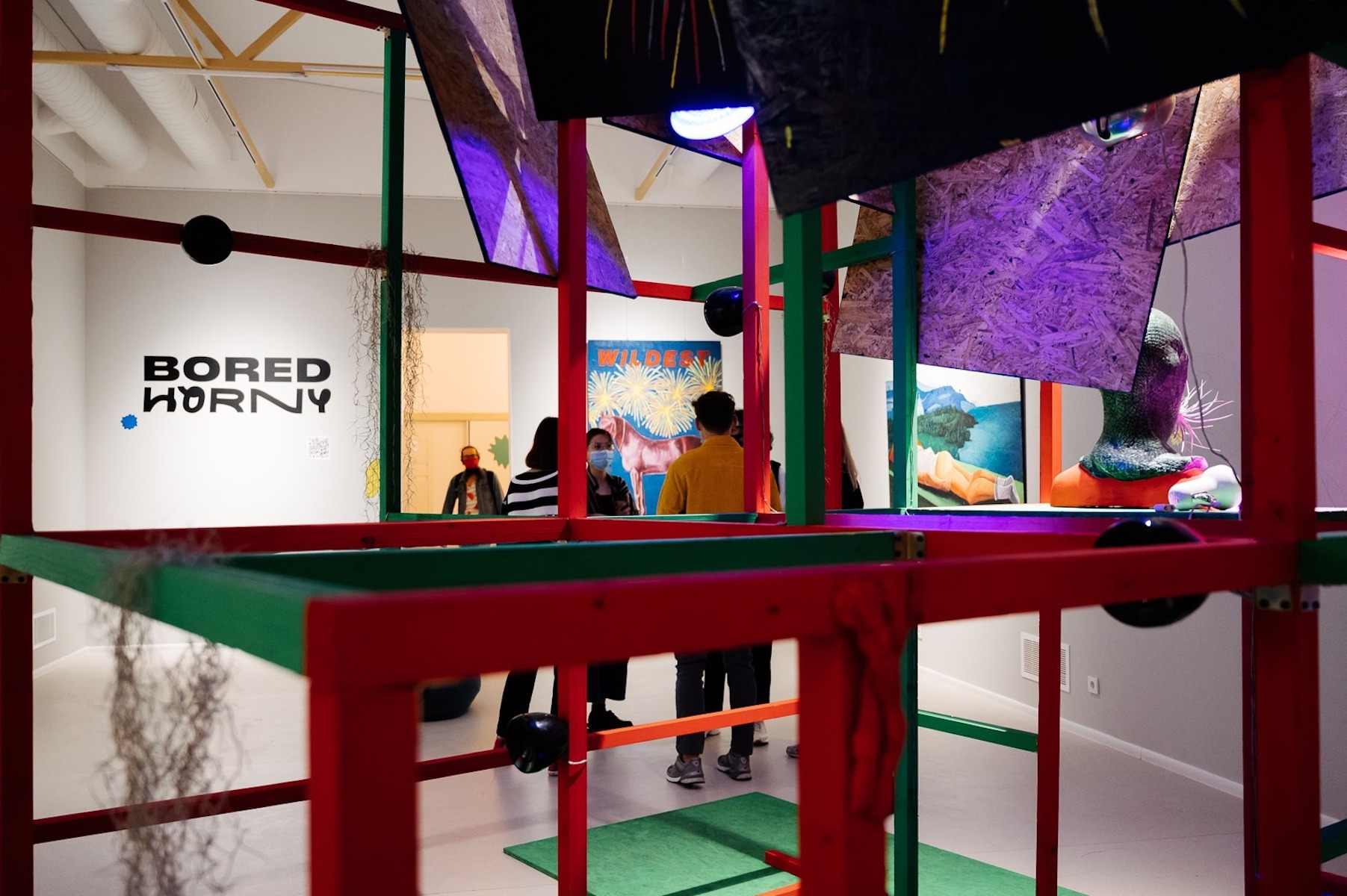 Painting and installation in Bored & Horny