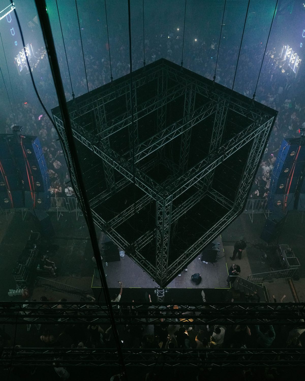 Suspended structure, view from above — Laboratorium Spring 2025 · Photo: Laboratorium / TyKyiv