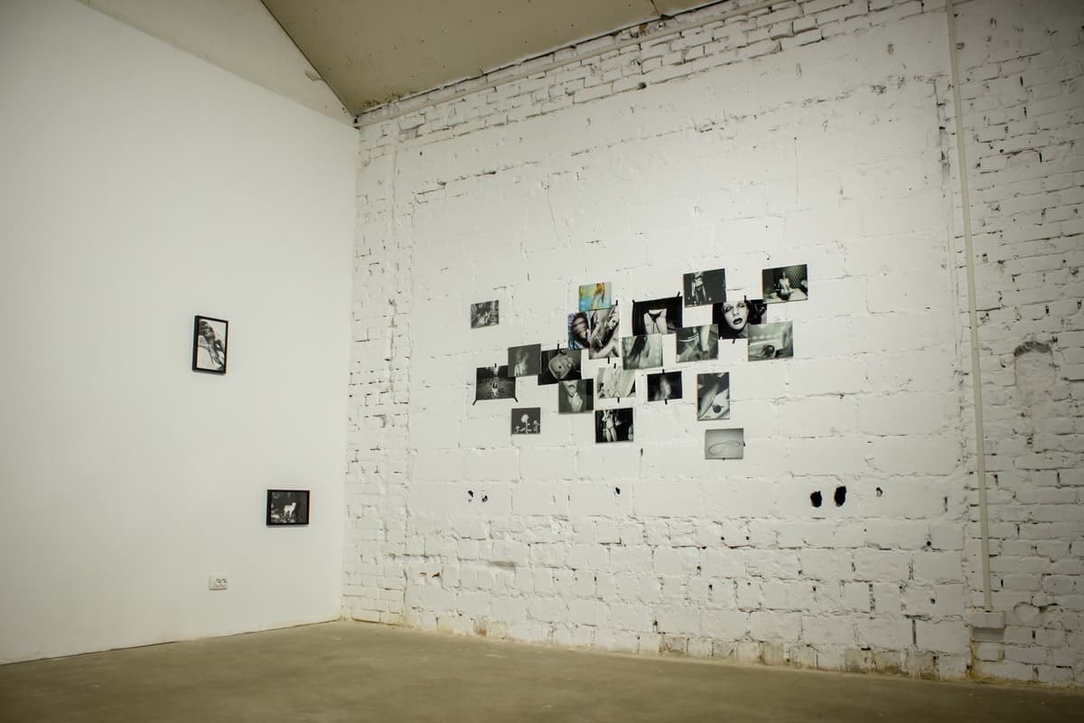 Photographic arrangement on the brick wall · MYPH