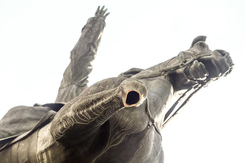 Black Commander — equestrian sculpture detail